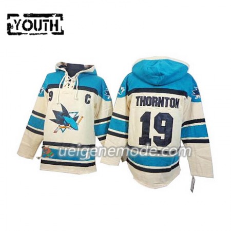 Kinder Eishockey San Jose Sharks Joe Thornton 19 Cream Sawyer Hooded Sweatshirt